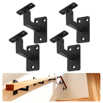 4 Pack 270°Adjustable Handrail Bracket for Stairs, Black