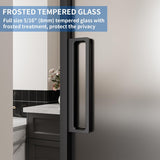 40" x 87" Frosted Glass Barn Door, Concealed Sliding Barn Door with Soft Close, Waterproof Modern Sl