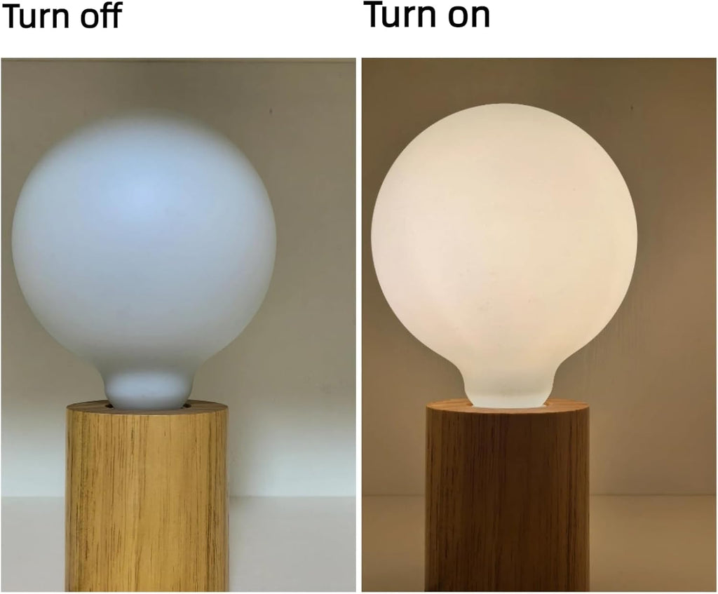 Oversized G40 Large Globe Light Bulb 60 Watt Equivalent, Dimmable E26 Base, Warm White, Porcelain Coated Edison Bulb