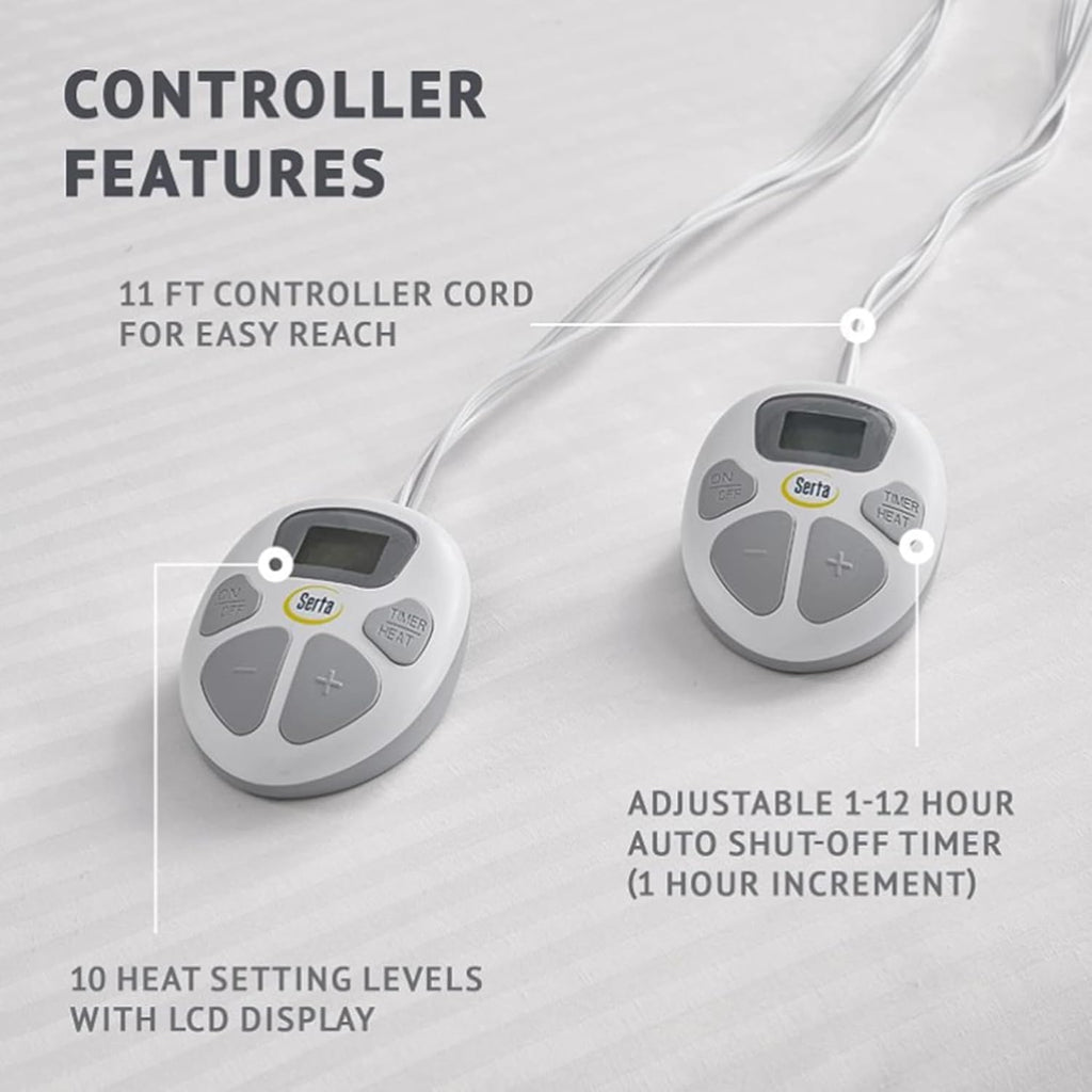 Waterproof Heated Mattress Pad - Electric Bed Warmer With 10 Heat Settings Controller, Auto Shut Off Timer, Deep All