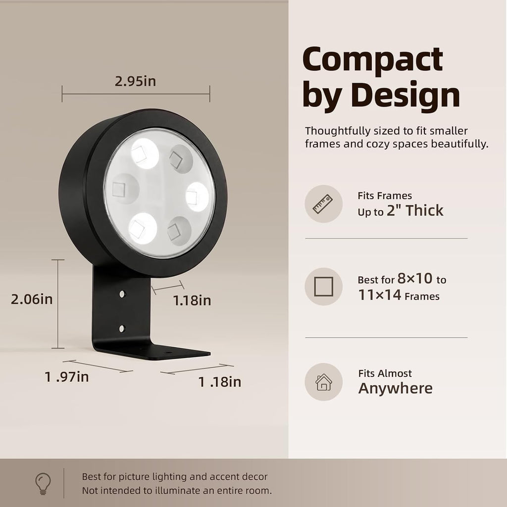 Picture Lights for Wall, 2000mAh Rechargeable Battery Magnetic Poster Lights with 3 Color Temps & 12 RGB, Remote