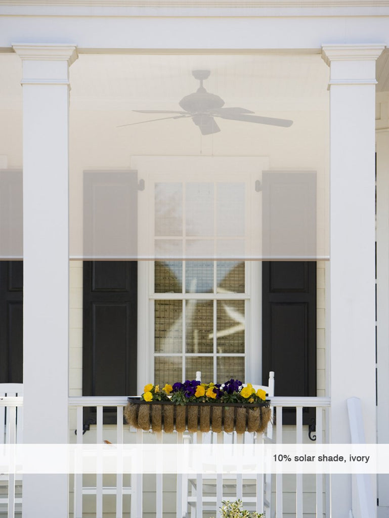 Custom Cordless Solar Shades 10 Percent Openness, Ivory