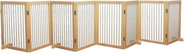 Wooden Dog Gate Freestanding Foldable Pet Extra Wide Dog Gates