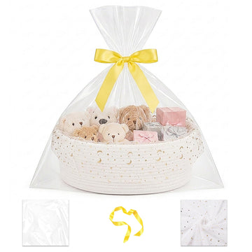 Baby Gift Basket, 17" x 12.6" x 7" Large Woven Basket