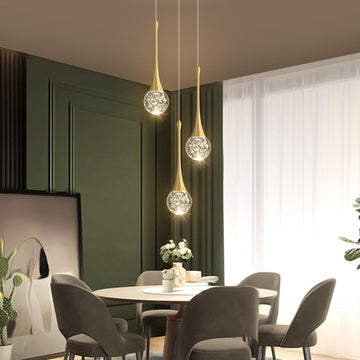 Cenzoz 3-Lights Modern Pendant Lights Island LED Dimmable Crystal Glam Ceiling Pendant Lighting Chandelier Hallway