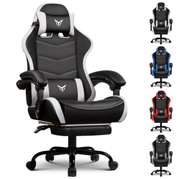 Gaming Chair with Pocket Spring Cushion, Big and Tall Gamings Chairs High Back Computer Chair with Footrest