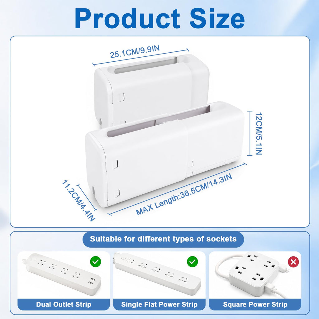 2-Pack Power Strip Cover Box, Baby Proof Surge Protector Cover
