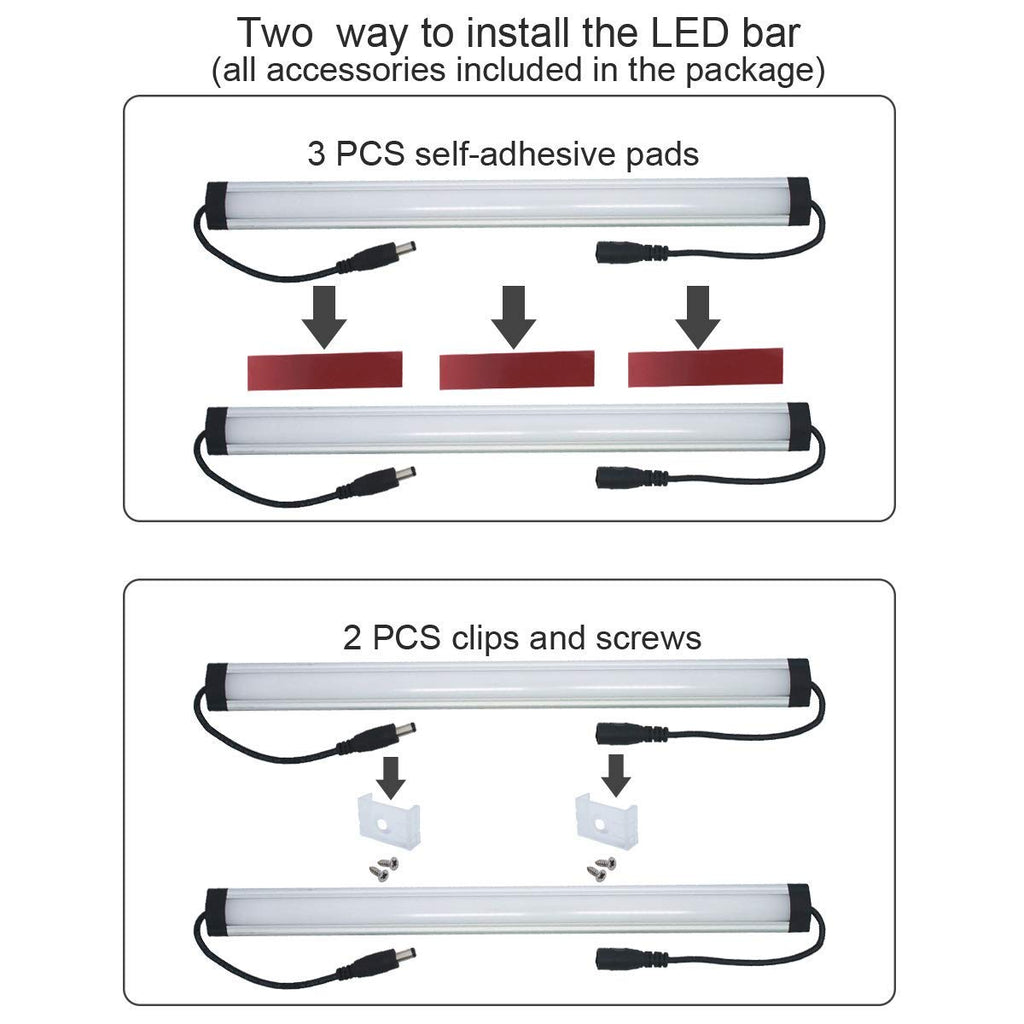 Under Cabinet LED Lighting Kit Plug in or Hardwired, 6 pcs 12 Inches Light Strips, 2000 Lumen, Super Bright, Counter