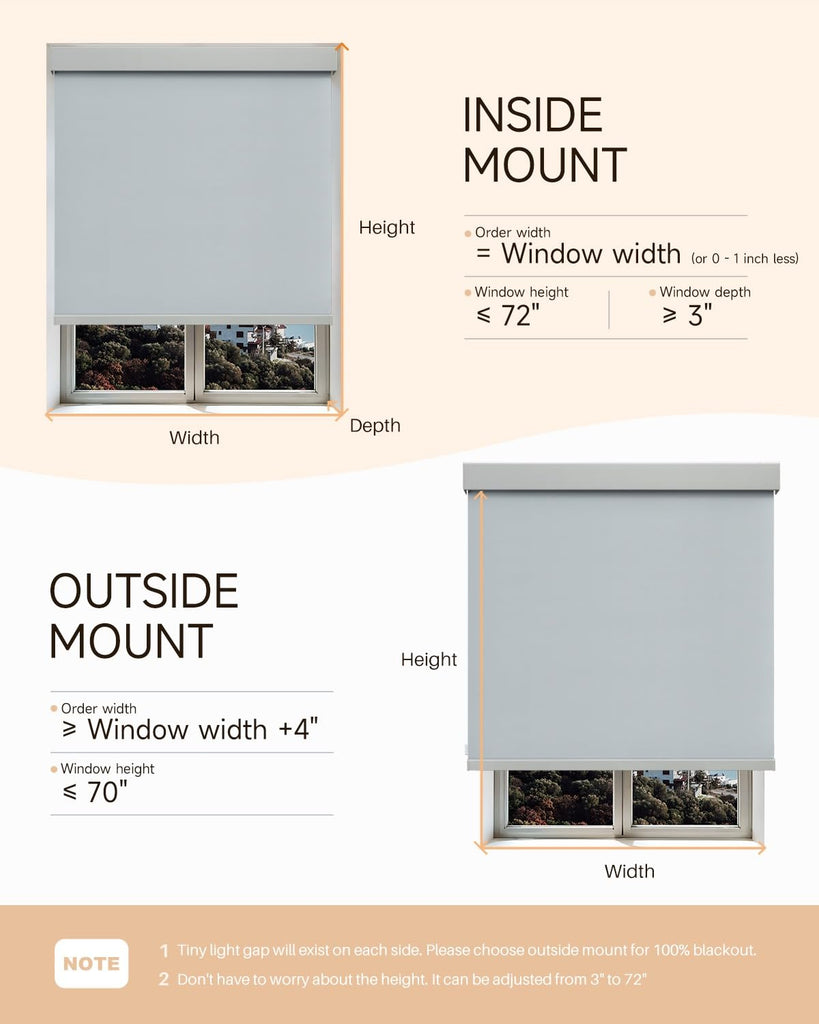 Smart Roller Shades for Windows, Works with Alexa, Gray