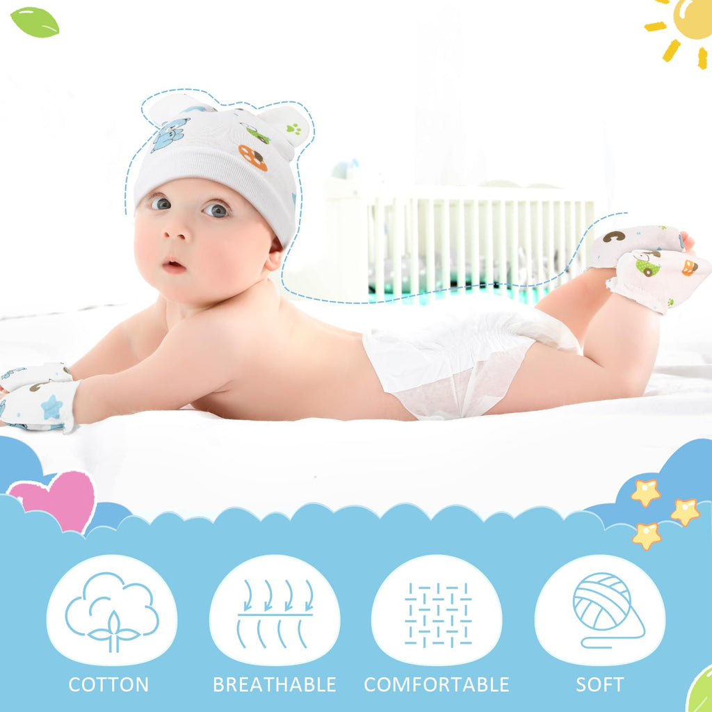 18 Pcs Baby Hats Mittens and Socks Set Newborn Boy