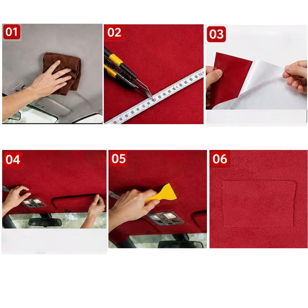 Premium Black Suede Fabric Wrap Suede Wrap for Car Interior - Self-Adhesive Microfiber and Synthetic Leather