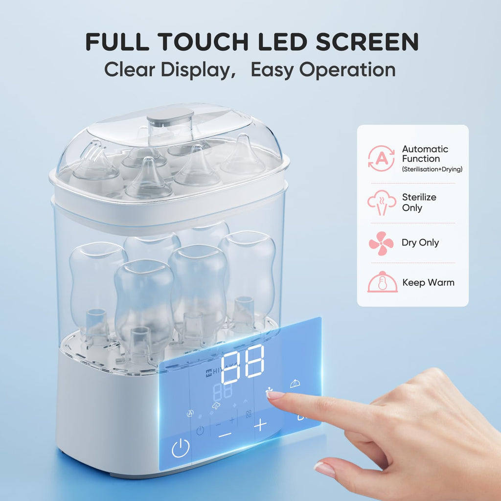Bottle Sterilizer and Dryer, Electric Steam Baby Bottle Sterilizer and Dryer, All-in-One Sterilizer 2 Layers Large