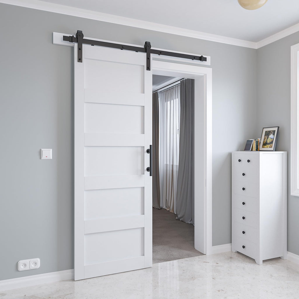 30in x 84in Sliding Barn Door 5 Panel with Water-Proof PVC Surface