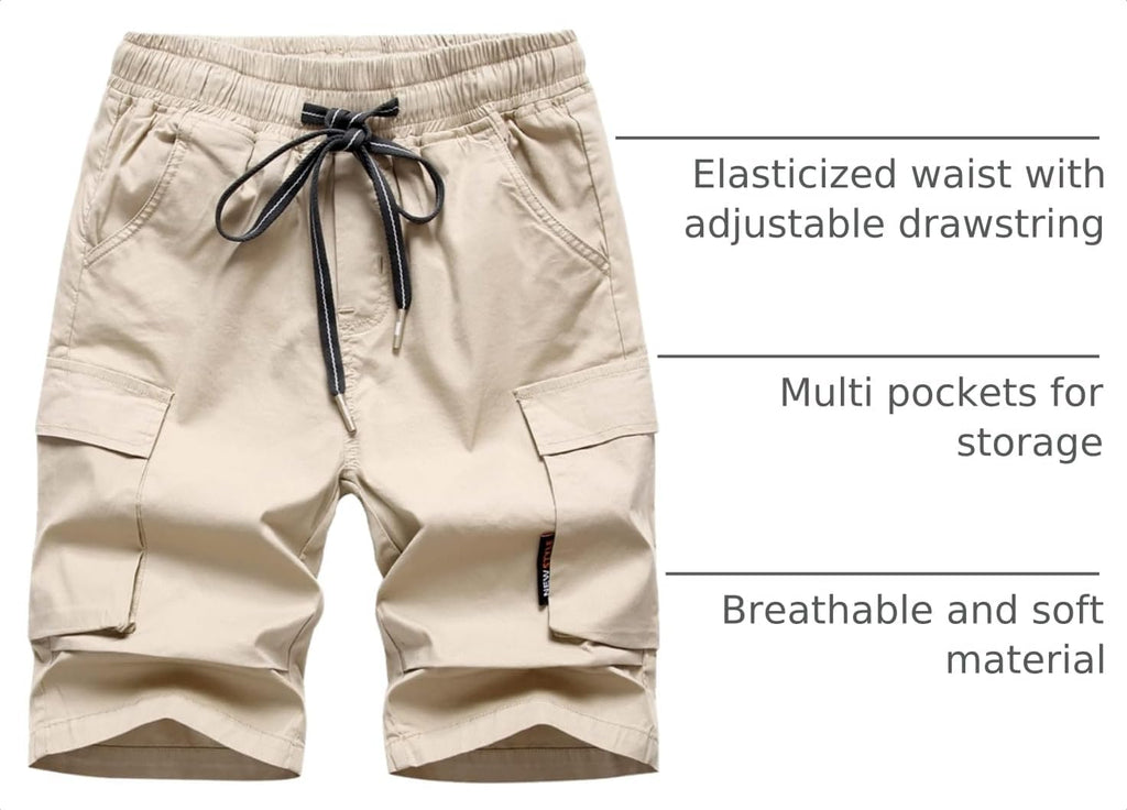 Boys Camo Cargo Shorts, Military Style Pull On Short