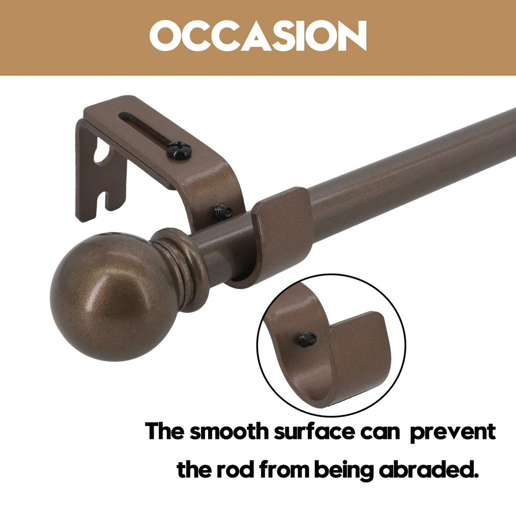 2 Pcs Adjustable Curtain Rod Bracket Fits up to 1 inch Rod Bronze