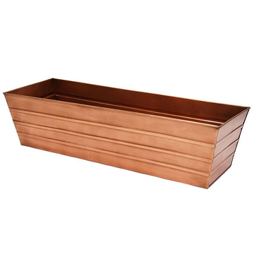 Plated Flower Box, Window Flowerbox Planter, Large, Copper