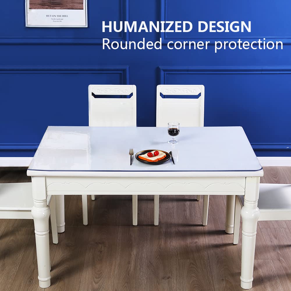 Clear Plastic Dining Room Table Protector Tablecloth Desk Pad Mat 36x48 Inch Wooden Furniture Coffee End Office