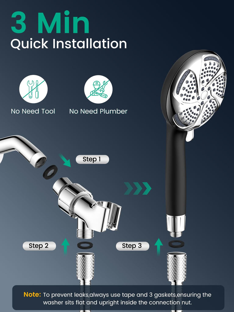 Filtered Shower Head with Handheld, High Pressure ShowerHead with Filters