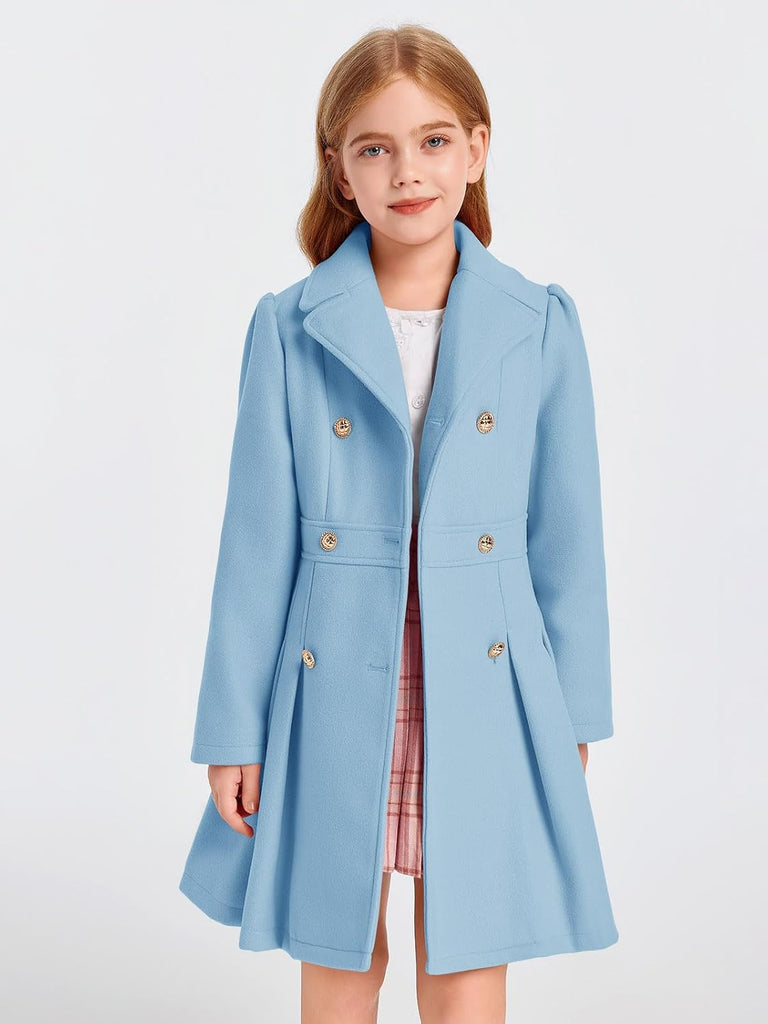 Girls Winter Dress Coat Butron Peacoat Double Breasted Ourwear