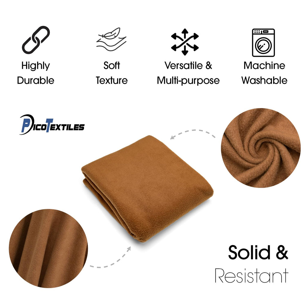 Textiles 1 Yard Bolt Dark Camel Solid Fleece Fabric