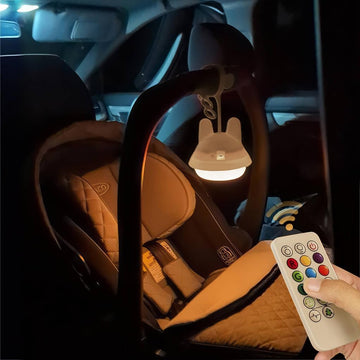 Baby Travel Night Light, Rechargeable Portable Night Light for Car Seats, Cribs & Strollers, Soft Glow Eye-Caring