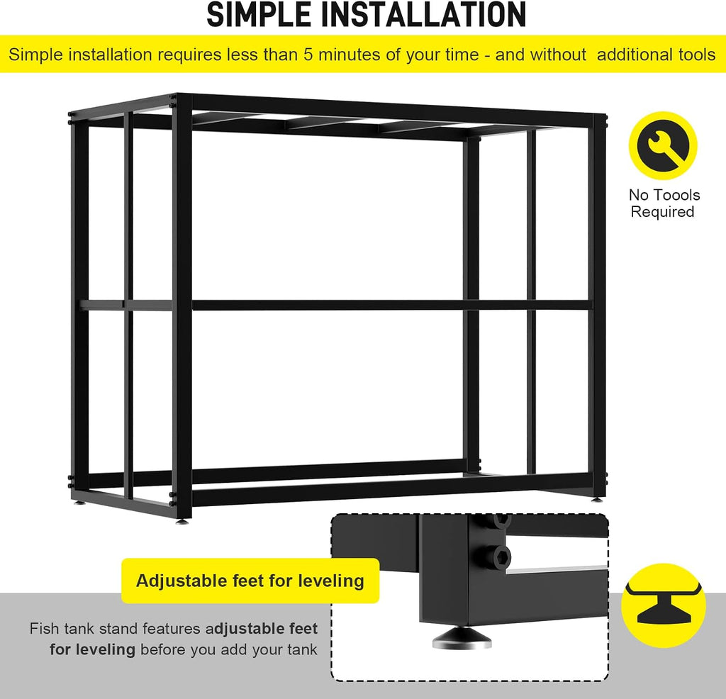 Fish Tank Stand Metal Aquarium Stand 40 Gallon Aquarium Turtle Tank 36.5" x 18.5" x 29.5"