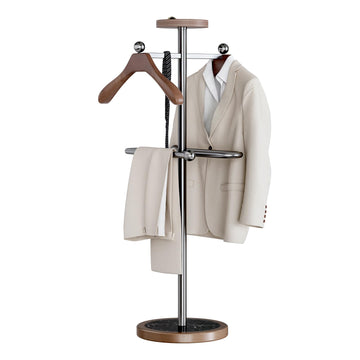 Valet Stand, Stainless Steel Suit Stand with Sturdy Marble Base