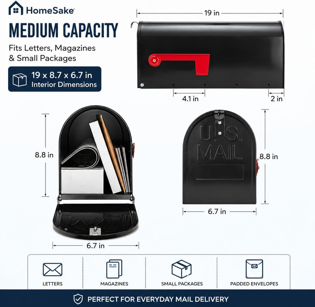 Medium Mailbox Post Mount for Letters & Small Packages