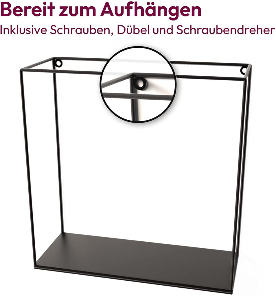 3-Piece Industrial Metal Wall Shelf Set | Black Floating Shelves | Kitchen Decor