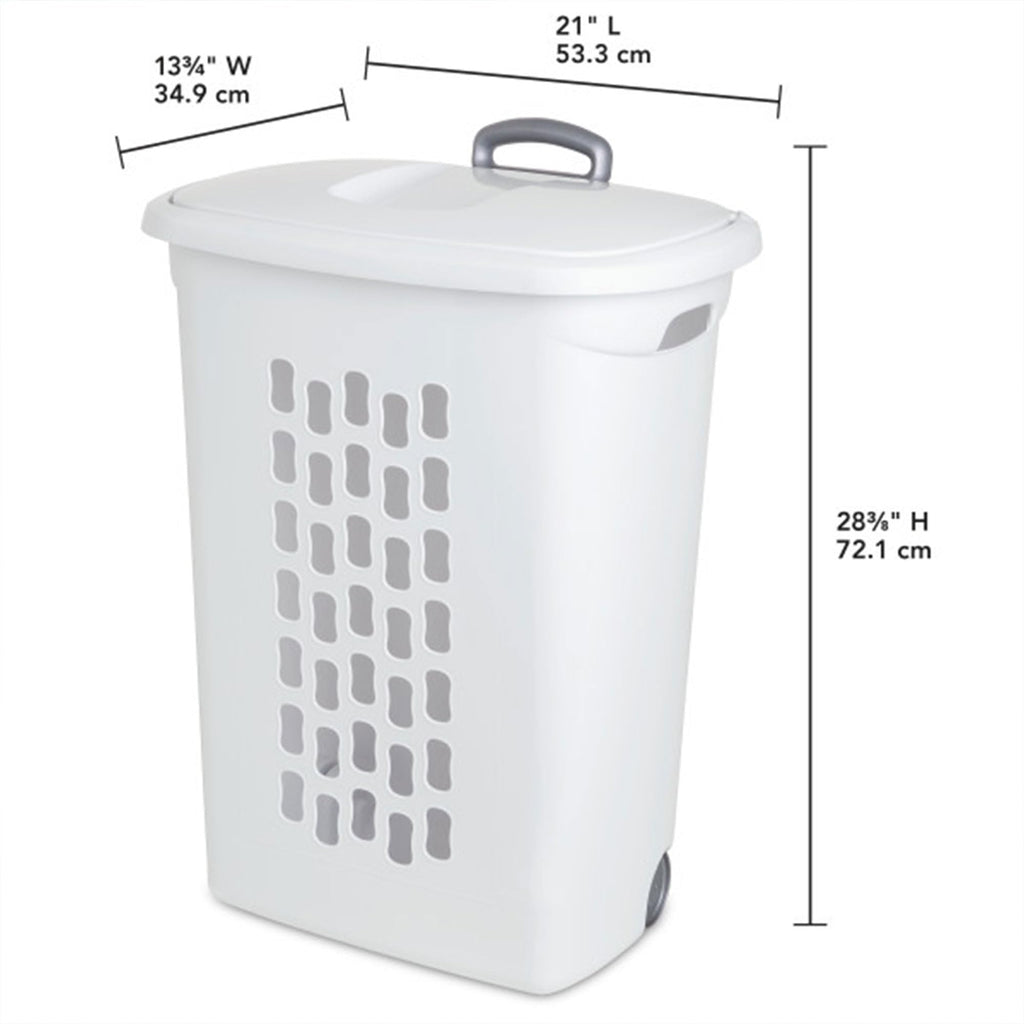 Ultra Wheeled Hamper, Laundry Basket w/Flip-Top Lid, 6-Pack