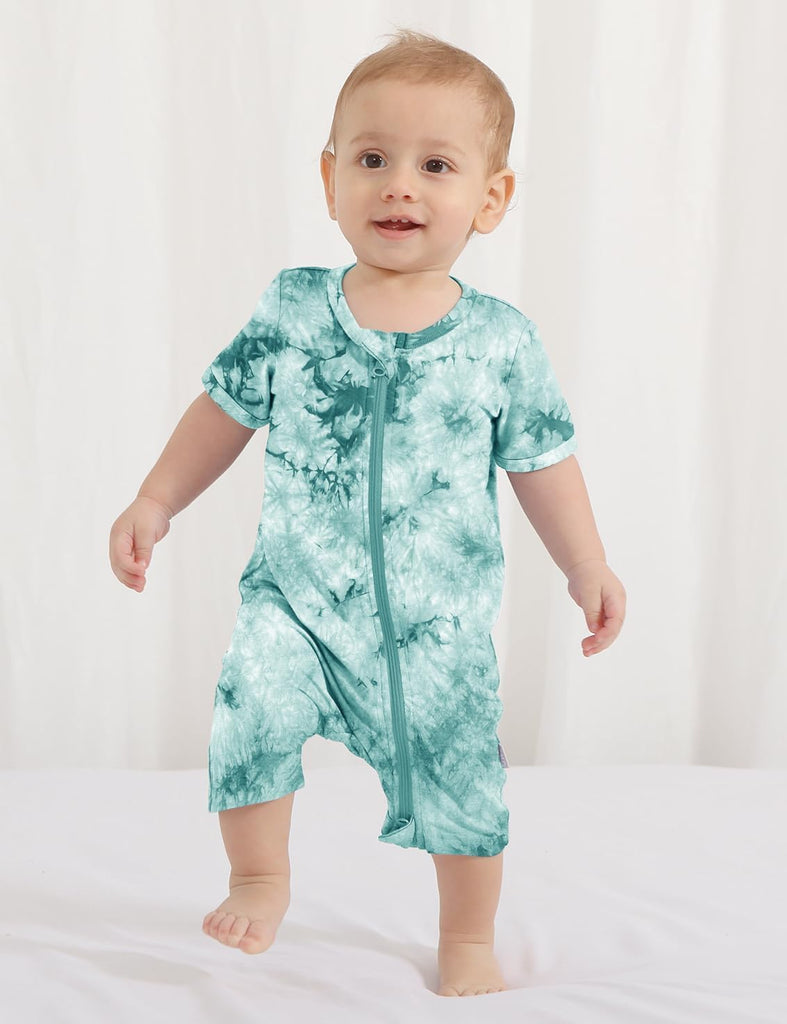 Baby Bamboo Viscose Tie Dye Rompers Boys Girls 3pc Pjs