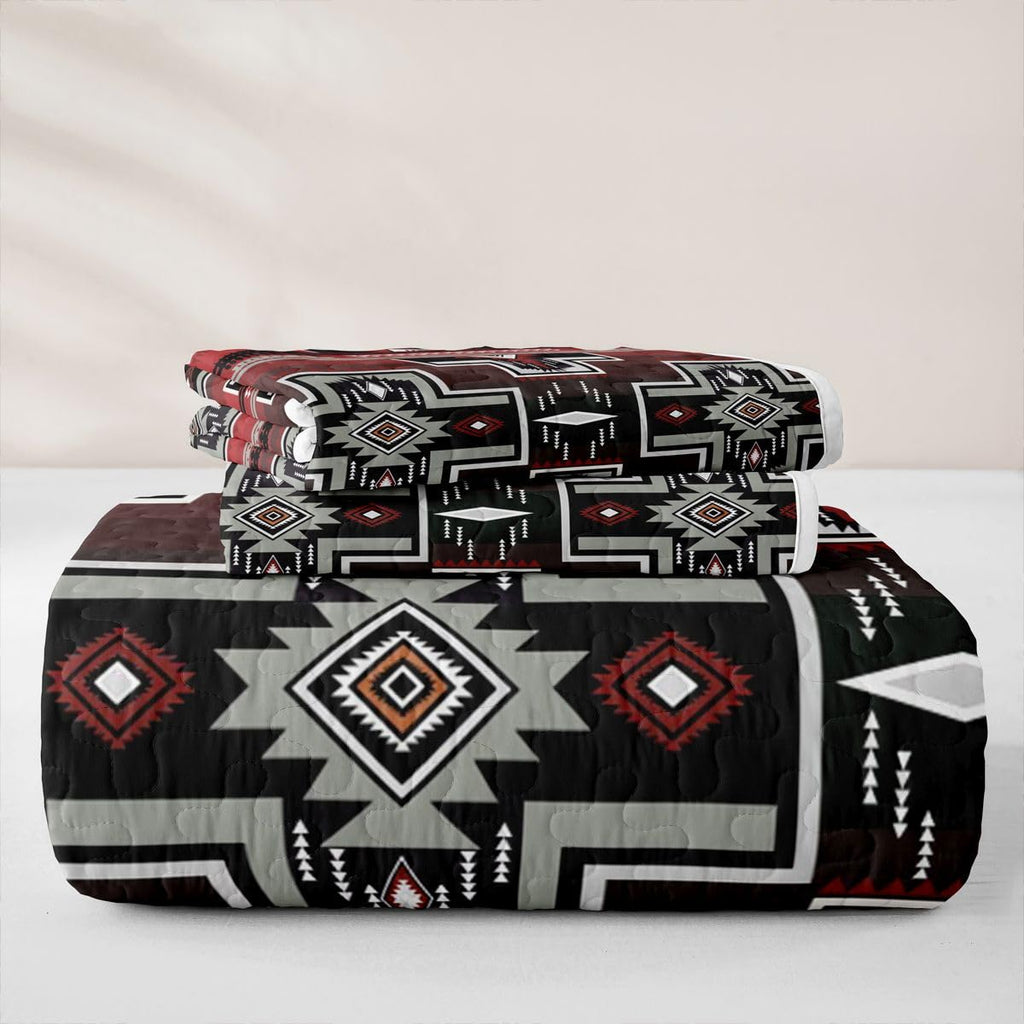Western Boho Aztec Quilt Set Geometric Exotic Bohemian Lightweight Quilt Bedding Set for Summer