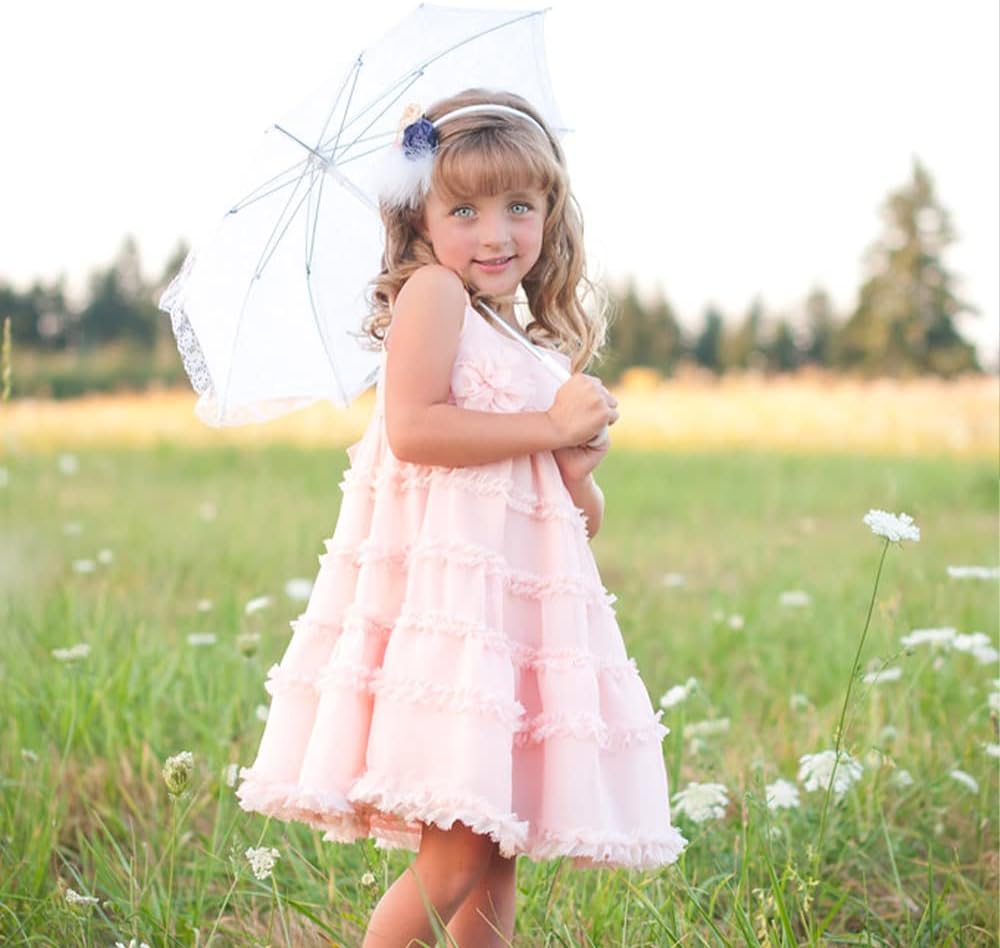Craft Flowers Lace Embroidery Umbrella for Kids, 16x19in