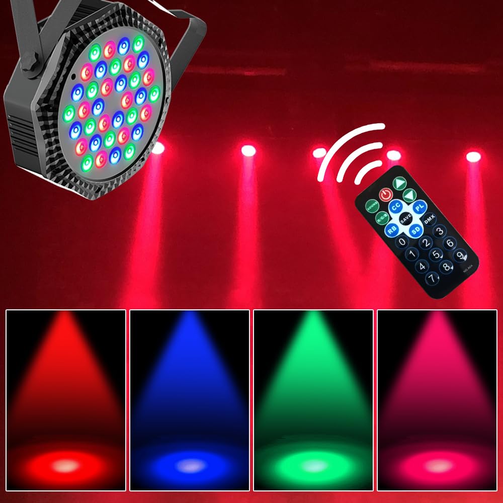 2-Pack LED Par Lights DJ Stage Light for Parties