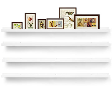 Picture Ledge Shelf Narrow, Floating Shelves for Wall, Photo Shelves With Lip