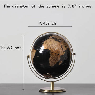 World Globe with Rotating Stainless Steel Stand for Adults - Elegant Adult Home Office Desk Bookcase Decoration &