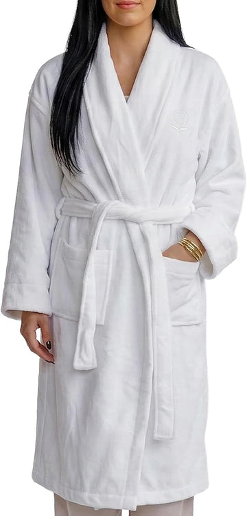 Premium Velour Bathrobe for Women - Absorbent and Thick Terry Cloth Interior
