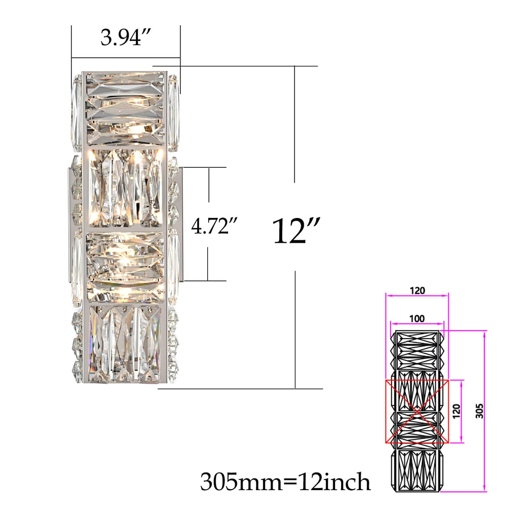 Crystal Wall Sconce Chrome Wall Sconces Wall Lighting