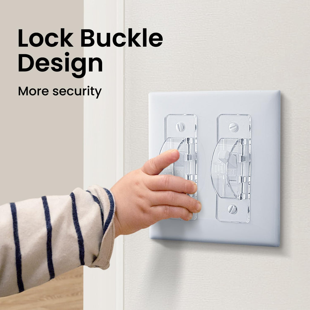 Switch Guard - Light Switch Cover Guard - Childproof - Clear (4pc) - Toggle Switch Compatible - Approximately 3.5"L x