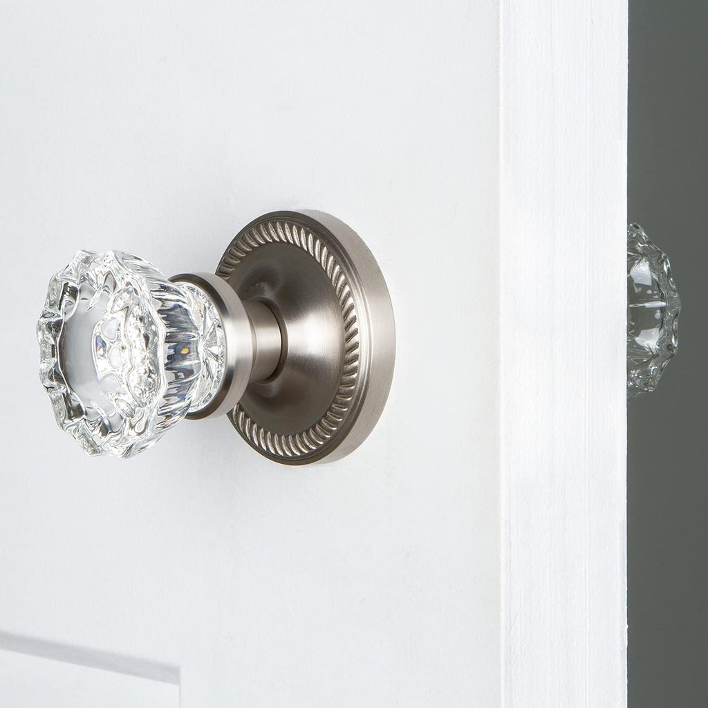 Rope Round Rosette with Crystal Door Knob