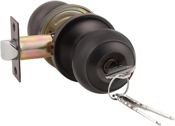 Colonial Keyed Entry Door Knob Oil Rubbed Bronze Entrance Door Lock, Single Cylinder Keyed Door Lock for Interior