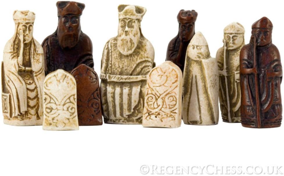 Isle of Lewis Compact Celtic Chess Set 9 Inches - Set of 32