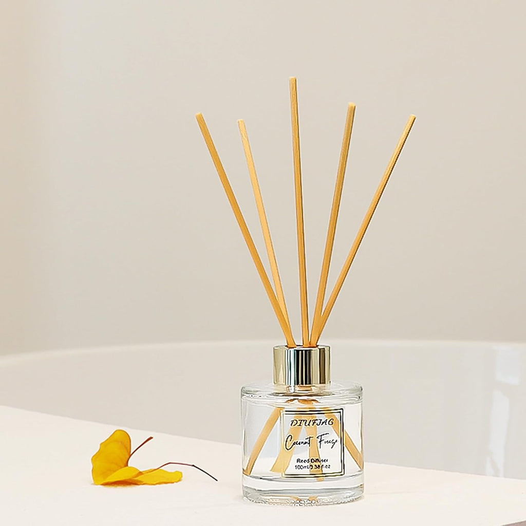100ml Scent Diffuser with 6 Fiber Sticks, 3.5 oz Reed Diffuser Set