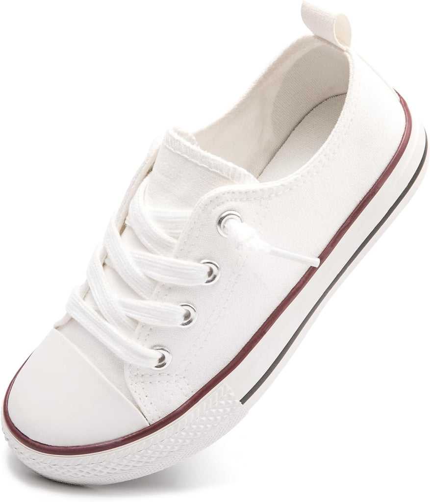 Kids Slip On Canvas Sneakers, No Tie Low Top School Shoes