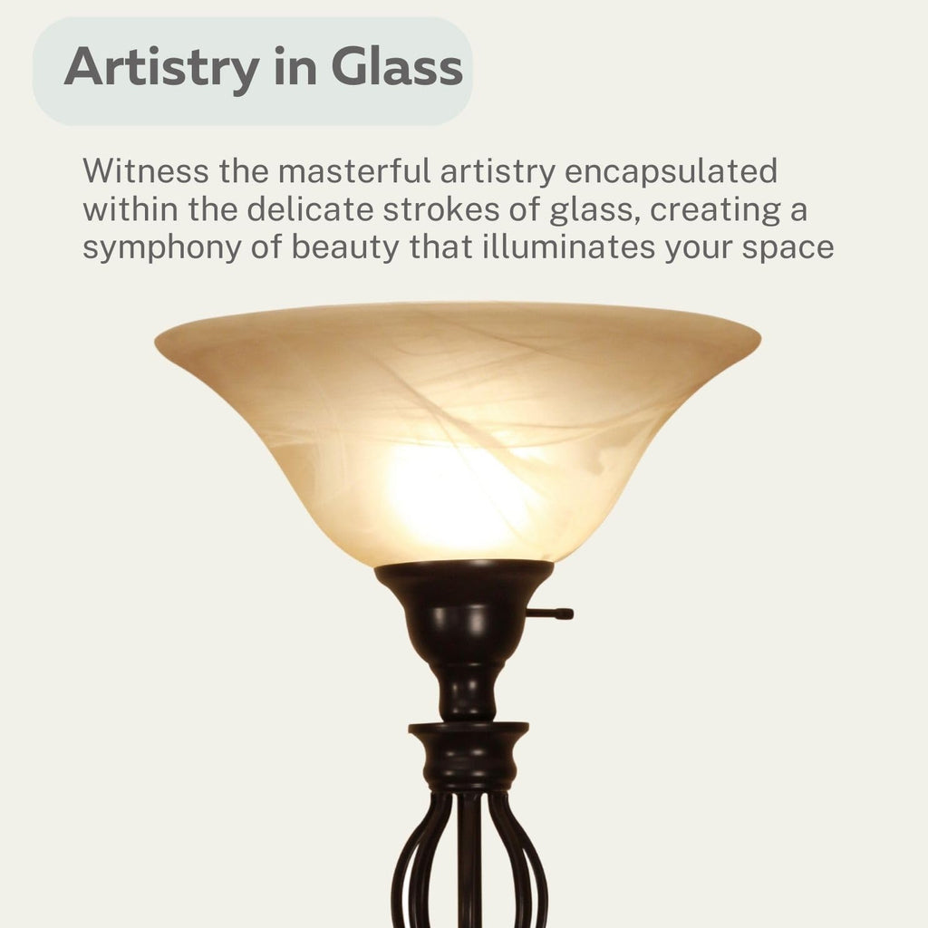 Torchiere Floor Lamp, 72" Bronze Standing Lamp