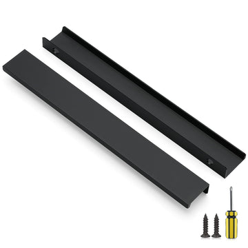 3 Pack Finger Pulls for Cabinets 254mm/10 Length Black Edge Pulls