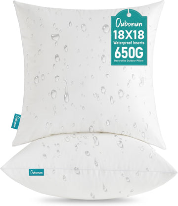 18 x 18 Outdoor Pillow Inserts () - Square Waterproof Throw Pillow - Decorative Throw Pillows Insert - Set of 2