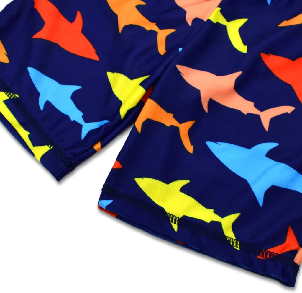 Kids Short Sleeve Sunsuit Swimwear Boys Two Piece Rash-Guard-Sets Dinosaur Pattern