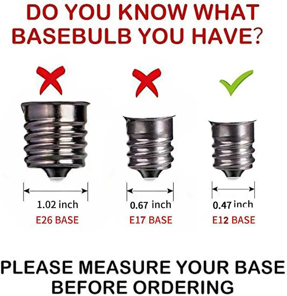 C7 Replacement Bulbs, 120V 5W Orange, E12 Candelabra Base