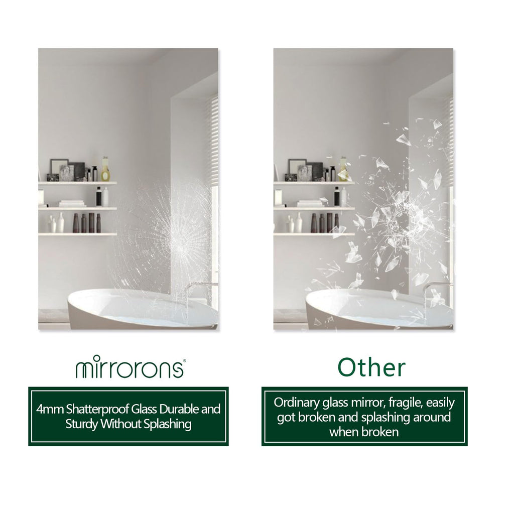 Frameless Wall Mirror 48"x30" Bathroom Vanity Mirror Shatterproof